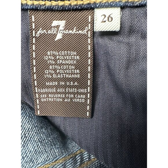 7 For All Mankind Dojo Womens Jeans Size 26x32 Low Rise Flare Stretch Boho - Picture 3 of 10